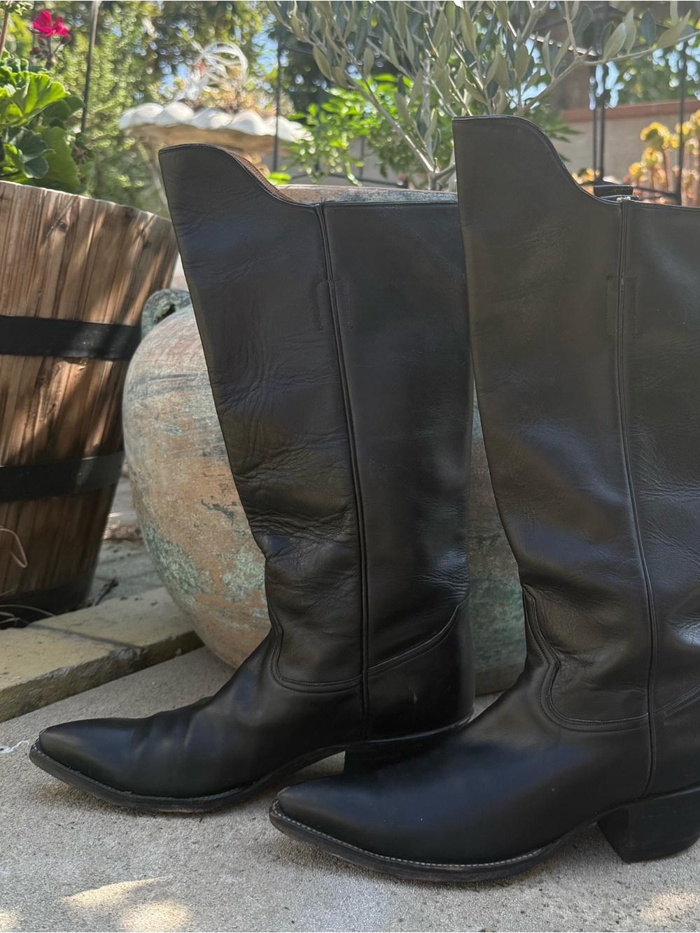 Rocketbuster Boots Black Leather Over-the-Knee Western Boots